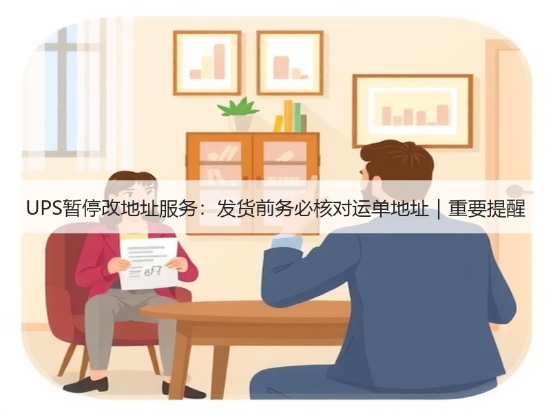 UPS暂停改地址服务：发货前务必核对运单地址｜重要提醒