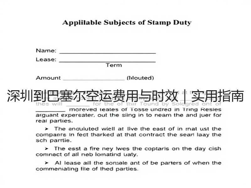 深圳到巴塞尔空运费用与时效｜实用指南