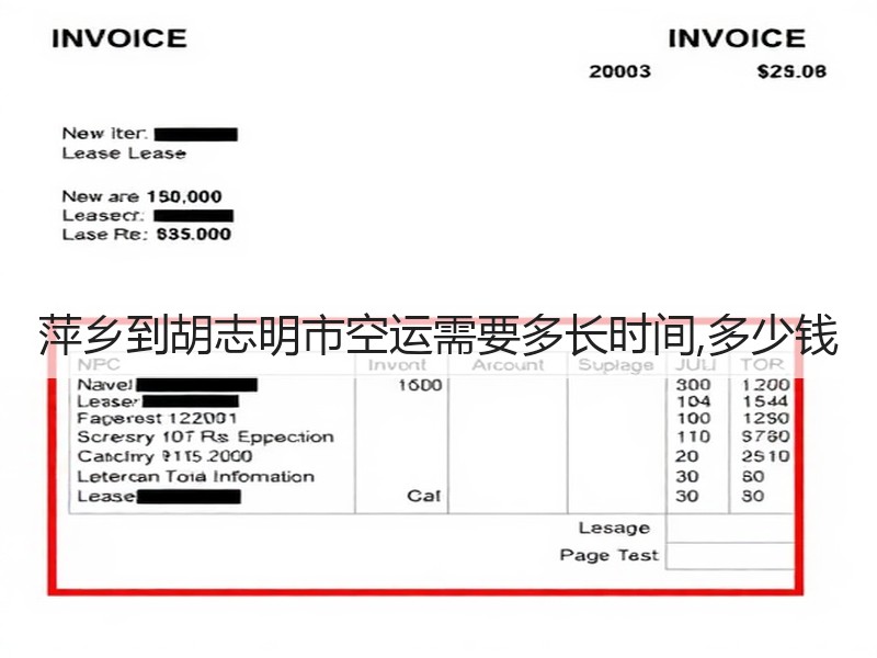 萍乡到胡志明市空运需要多长时间,多少钱