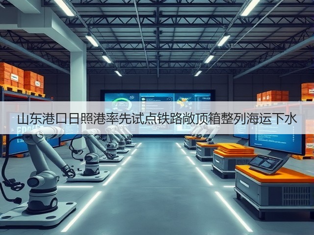 山东港口日照港率先试点铁路敞顶箱整列海运下水(图1)