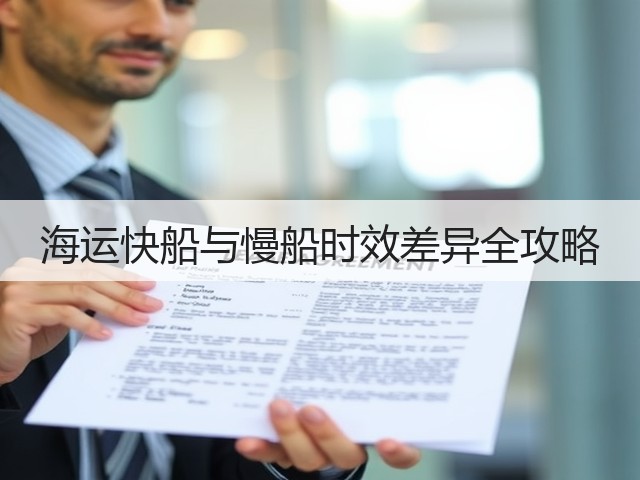 海运快船与慢船时效差异全攻略(图3)