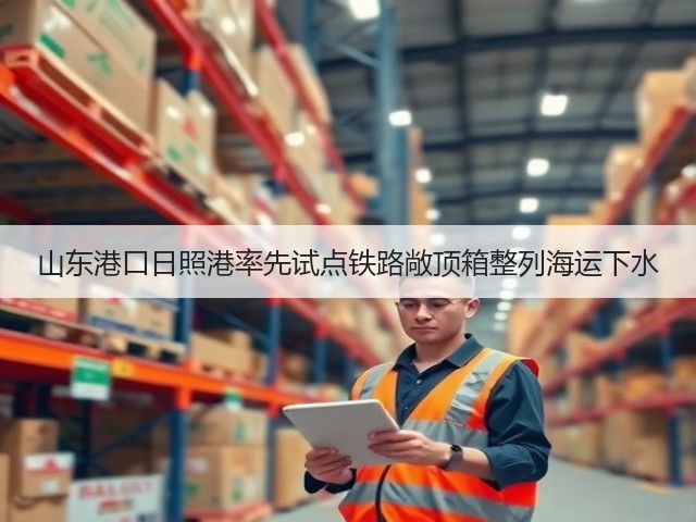 山东港口日照港率先试点铁路敞顶箱整列海运下水(图1)