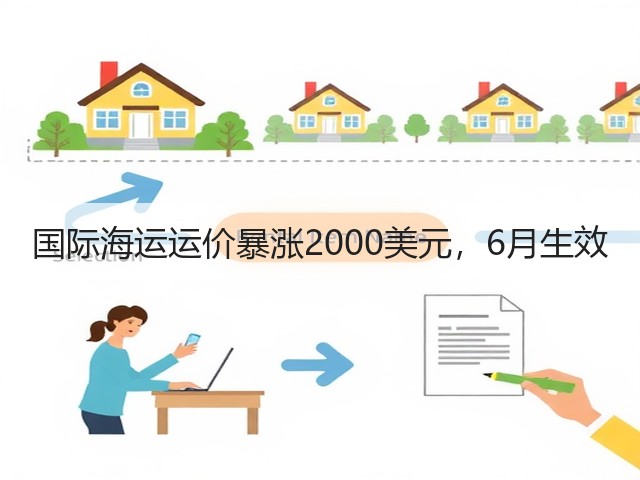 国际海运运价暴涨2000美元,6月生效(图1) 国际海运运价暴涨2000美元,6月生效(图1)