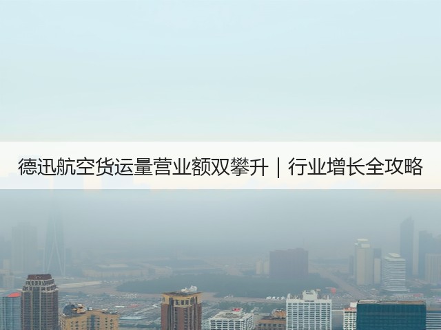 德迅航空货运量营业额双攀升|行业增长全攻略(图2) 德迅航空货运量营业额双攀升|行业增长全攻略(图2)