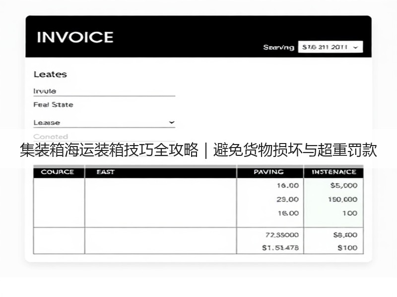 集装箱海运装箱技巧全攻略｜避免货物损坏与超重罚款